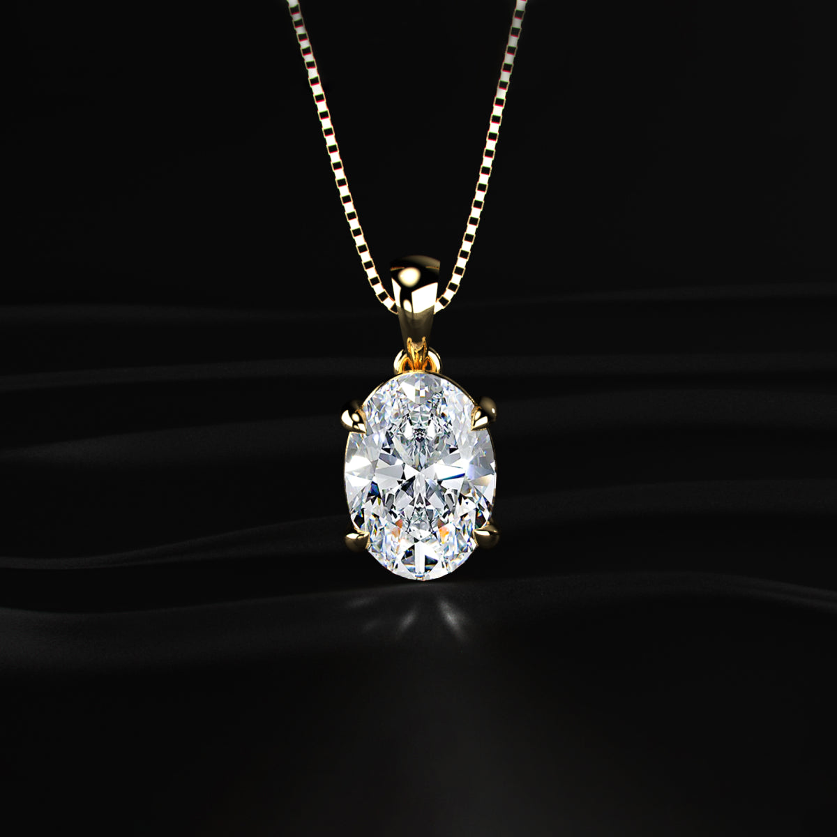 Oval Shape Solitaire Pendant