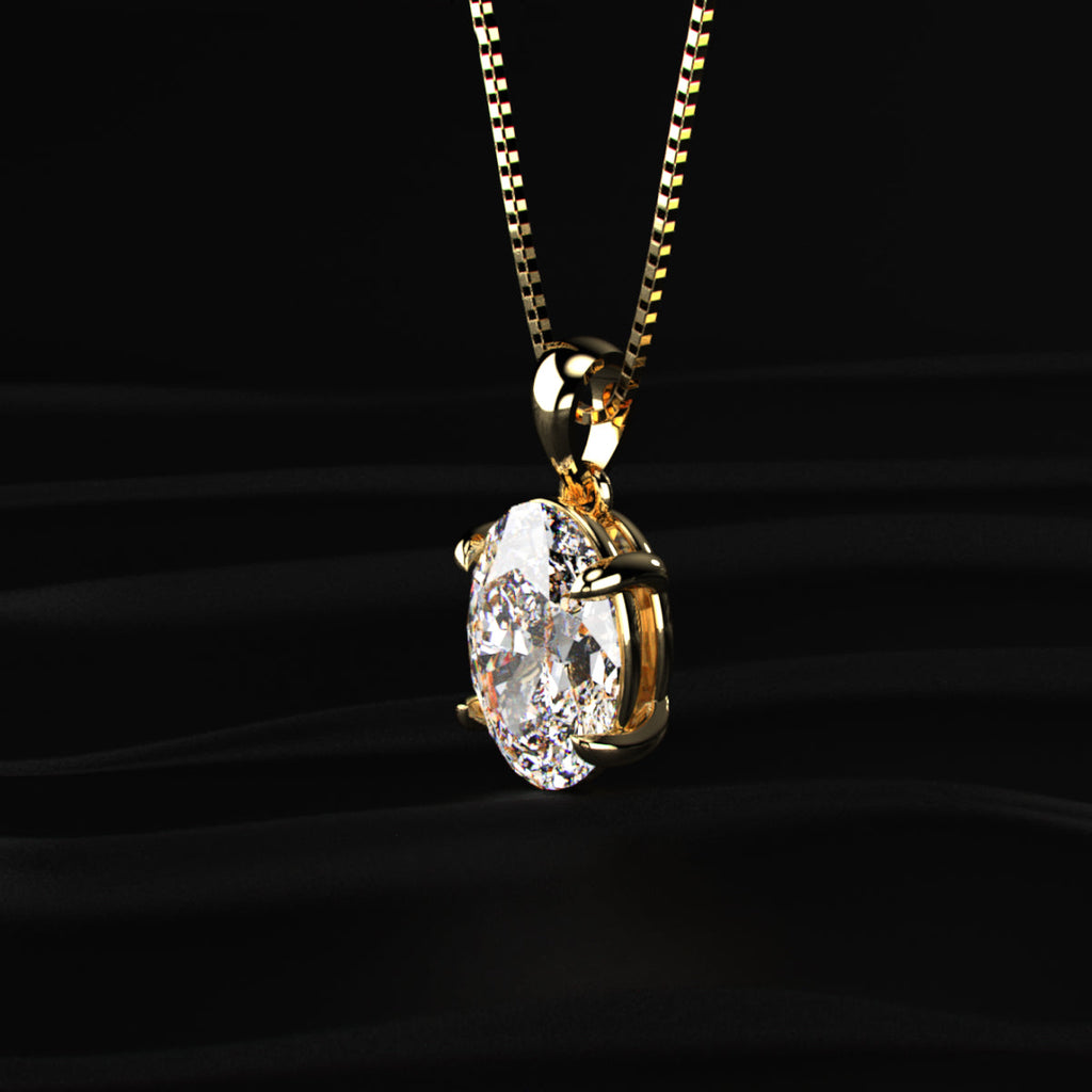 Oval Shape Solitaire Pendant