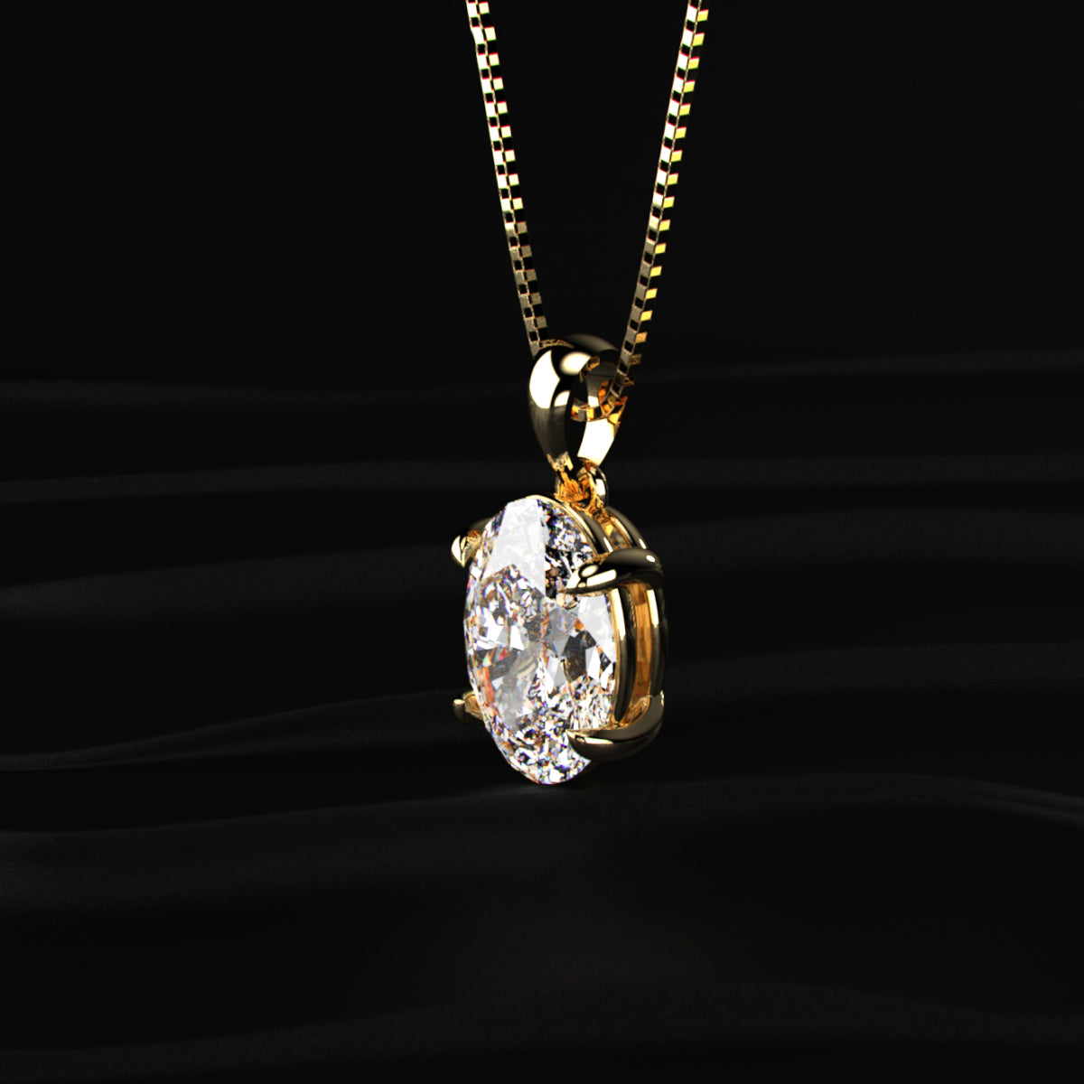 Oval Shape Solitaire Pendant