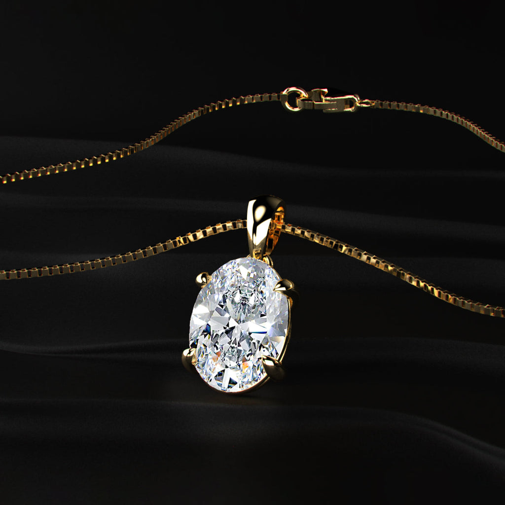 Oval Shape Solitaire Pendant