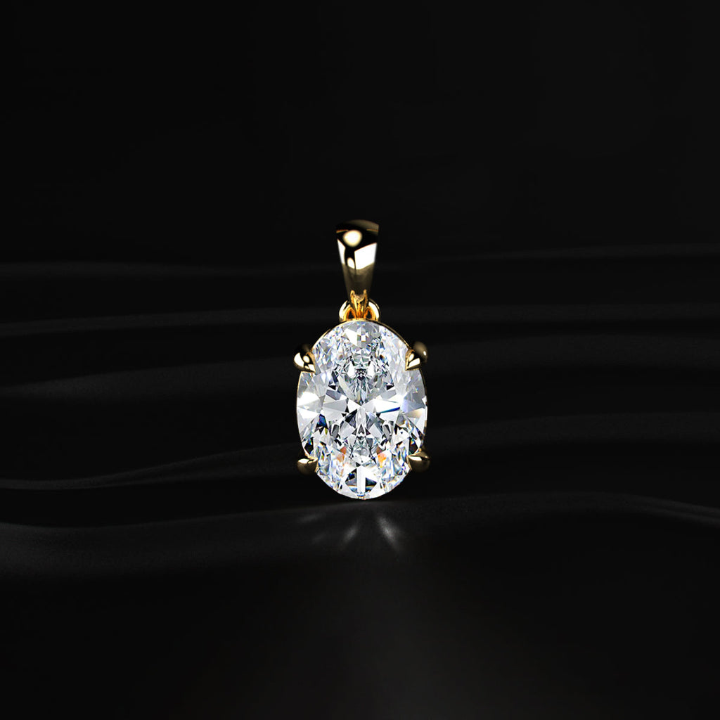 Oval Shape Solitaire Pendant