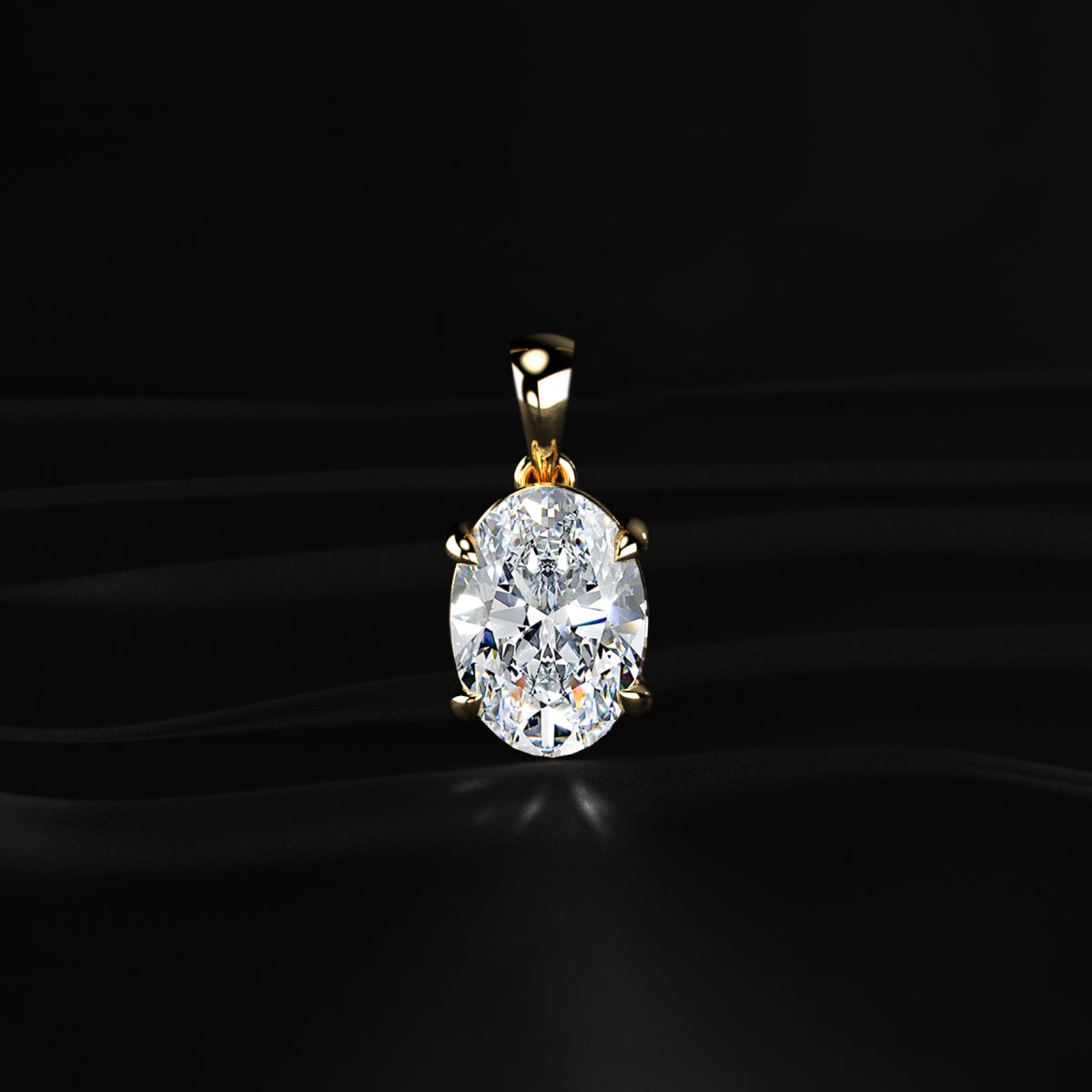 Oval Shape Solitaire Pendant