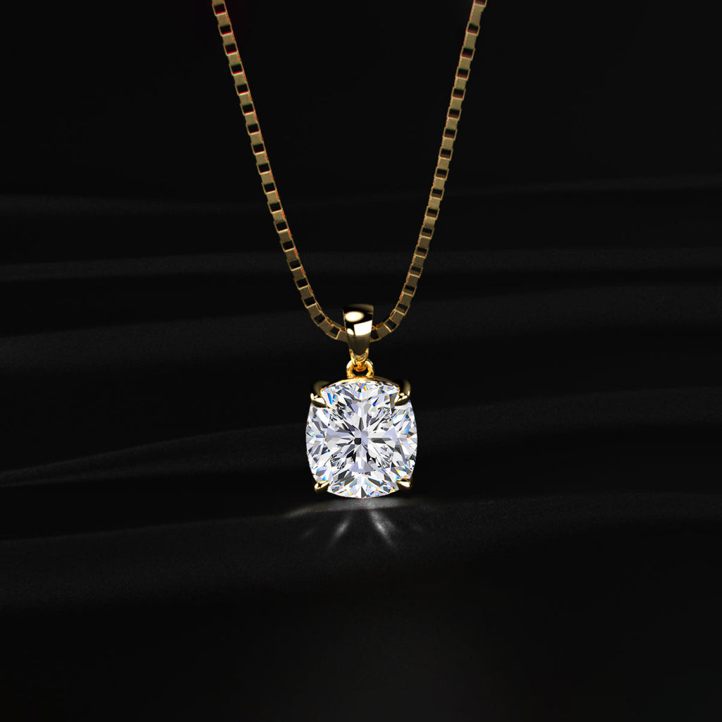 Cushion Cut Diamond Solitaire Pendant
