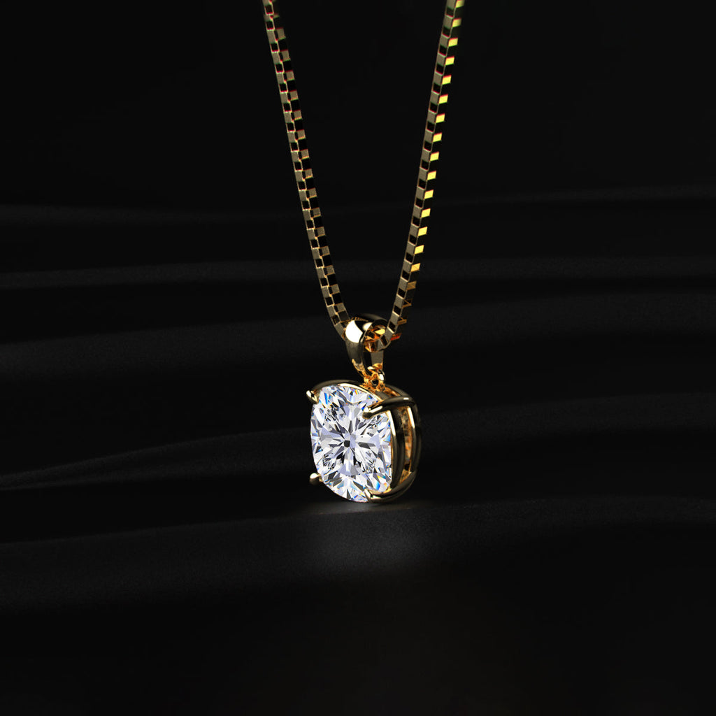 Cushion Cut Diamond Solitaire Pendant