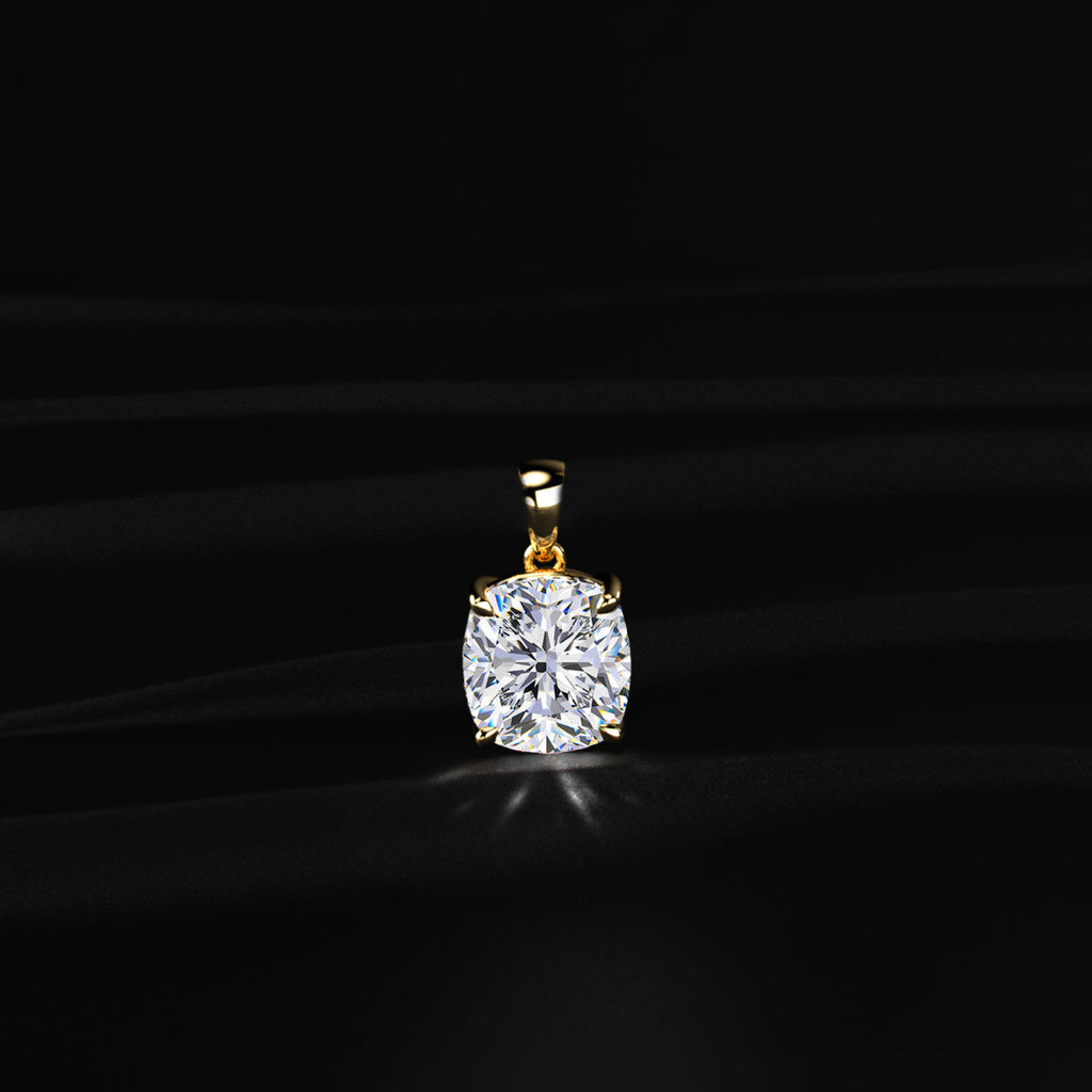 Cushion Cut Diamond Solitaire Pendant