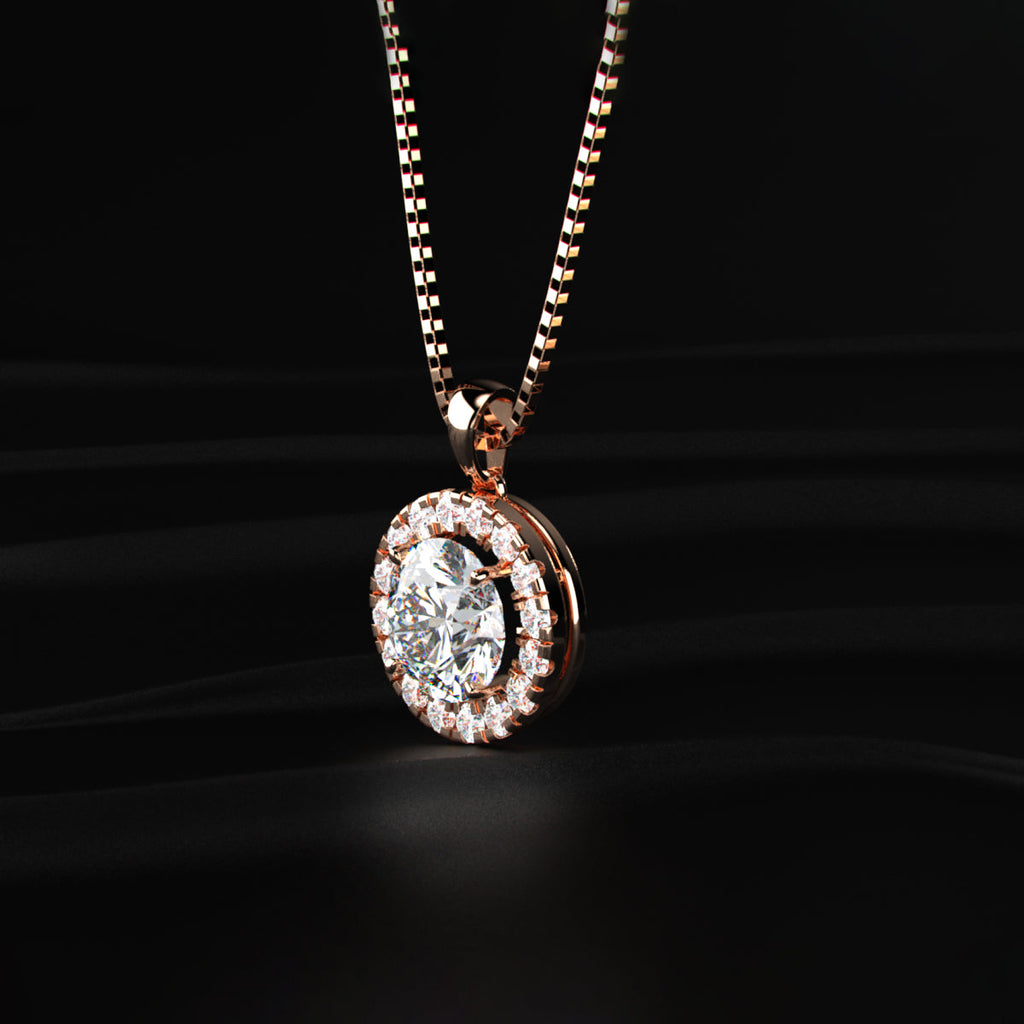 Round Diamond Halo Pendant