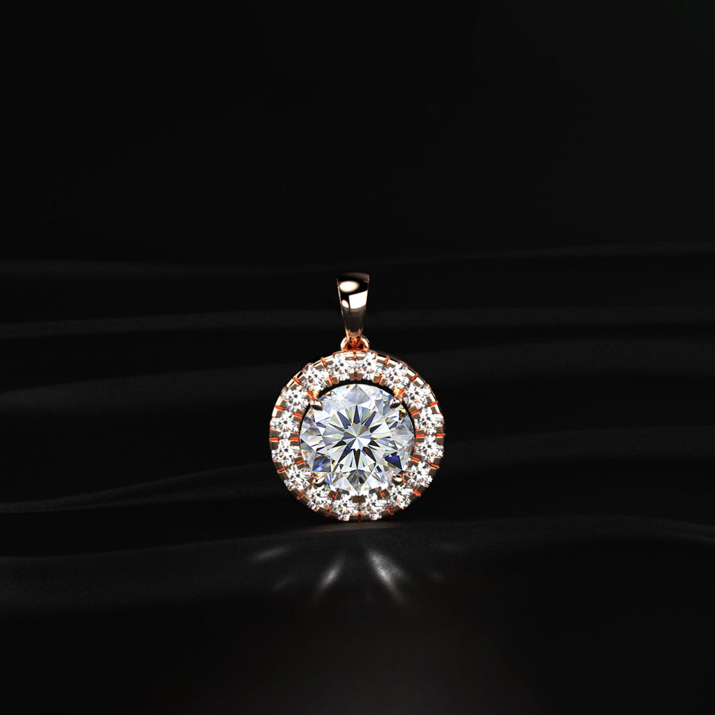 Round Diamond Halo Pendant