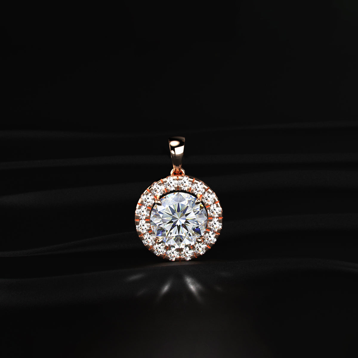 Round Diamond Halo Pendant