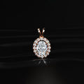 Oval Diamond Halo Pendant