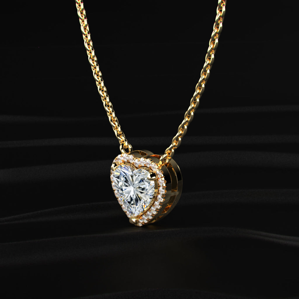 Heart Diamond Halo Pendant