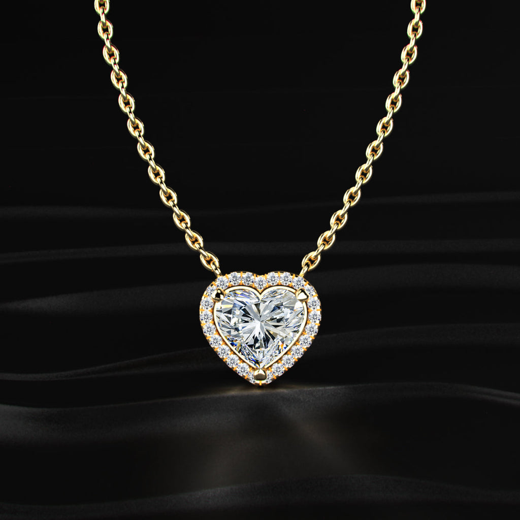 Heart Diamond Halo Pendant