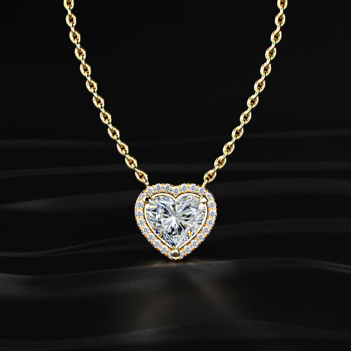 Heart Diamond Halo Pendant