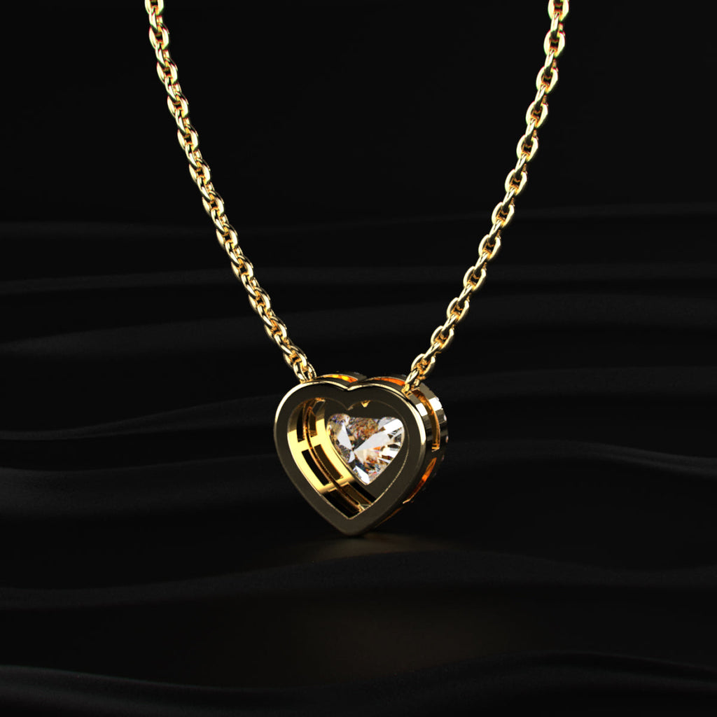 Heart Diamond Halo Pendant