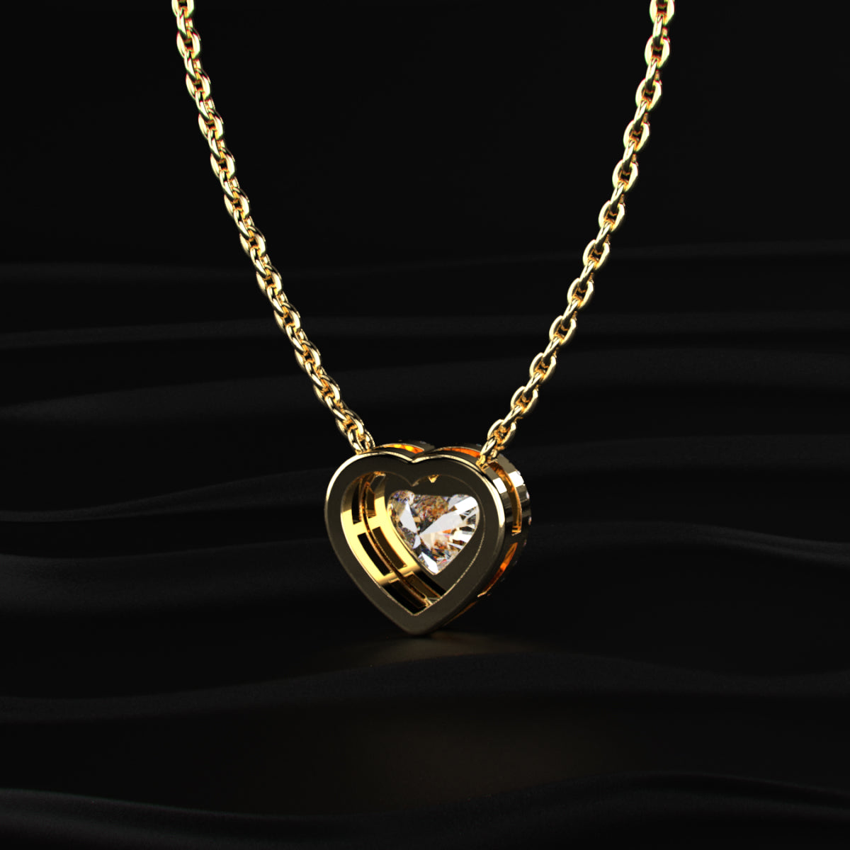 Heart Diamond Halo Pendant