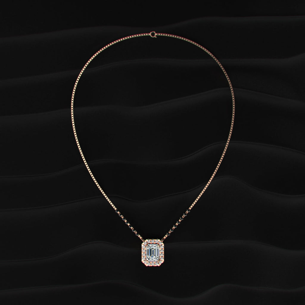 Emerald Diamond Halo Mangalsutra