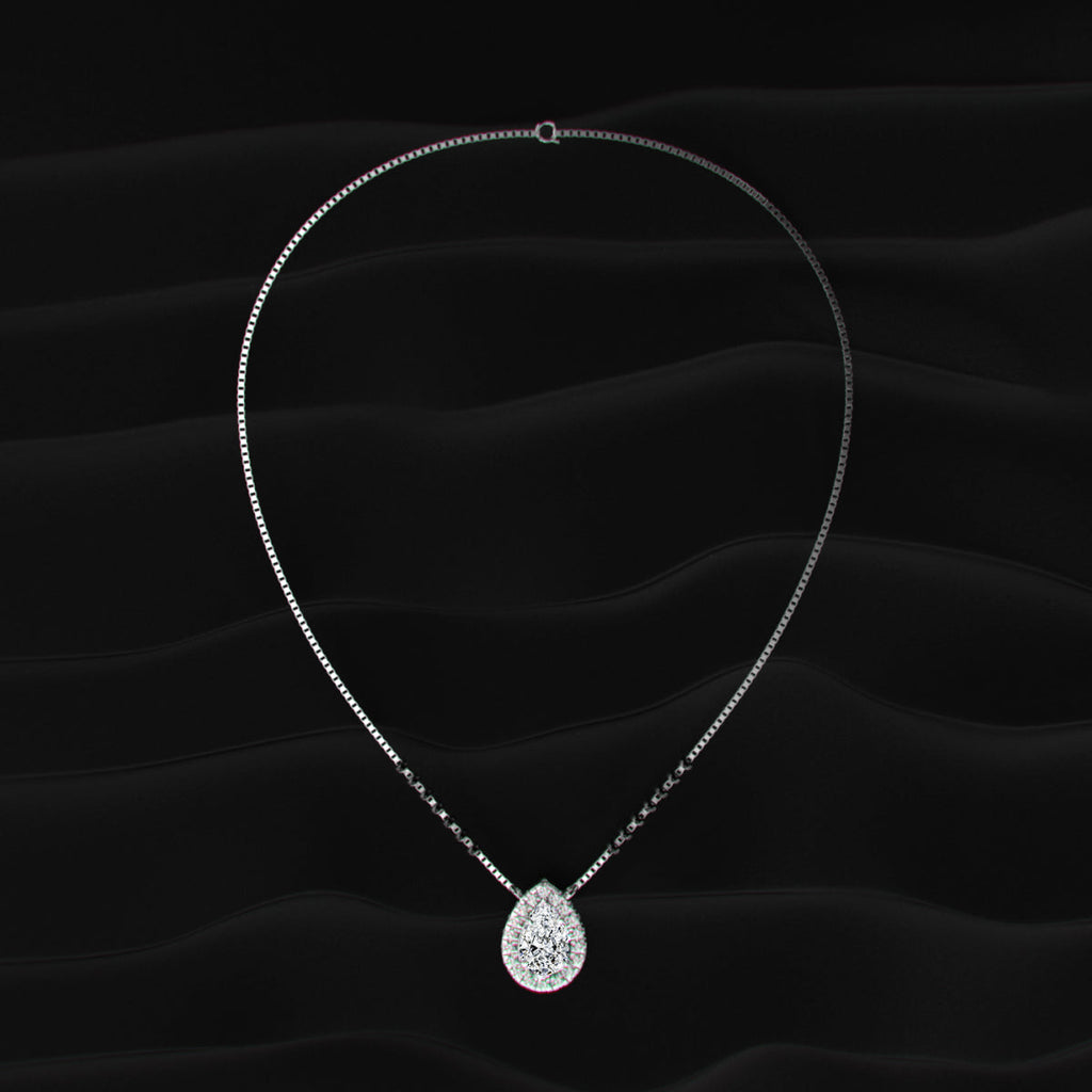 Pear Diamond Halo Mangalsutra