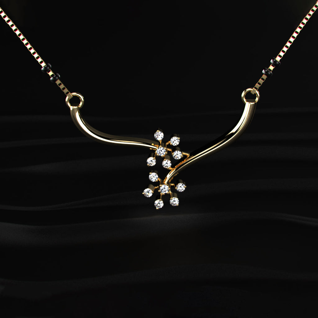 Floral Diamond Mangalsutra