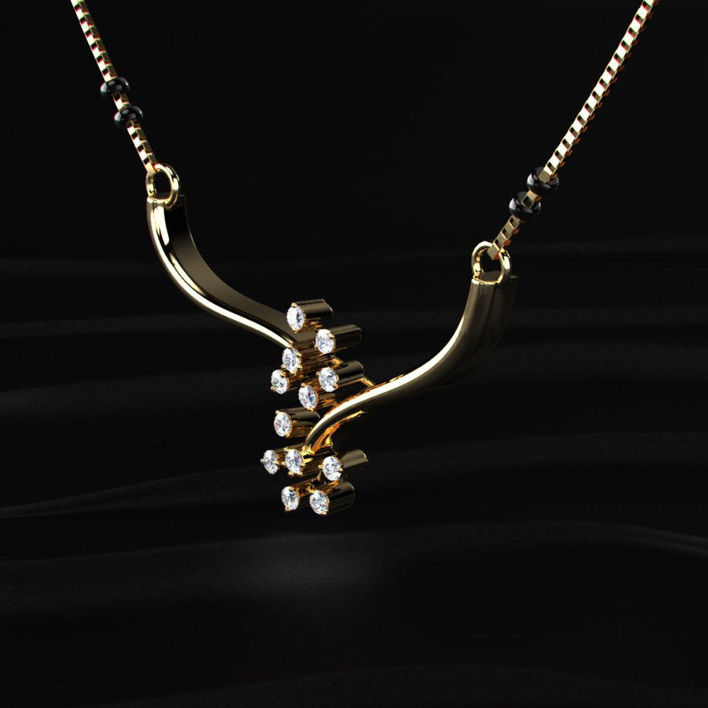 Floral Diamond Mangalsutra