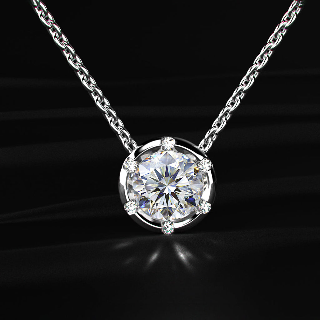 Round Solitaire Bezel Setting Pendant