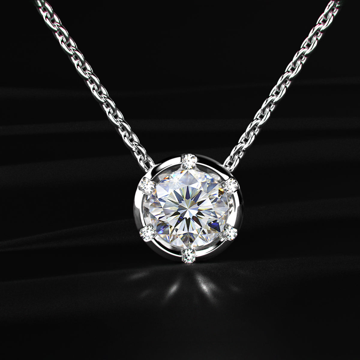 Round Solitaire Bezel Setting Pendant