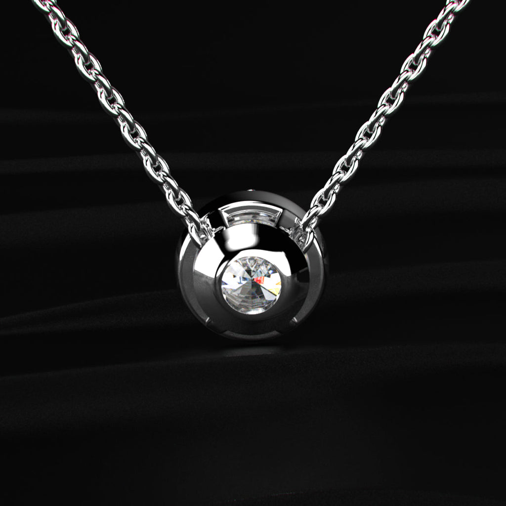 Round Solitaire Bezel Setting Pendant
