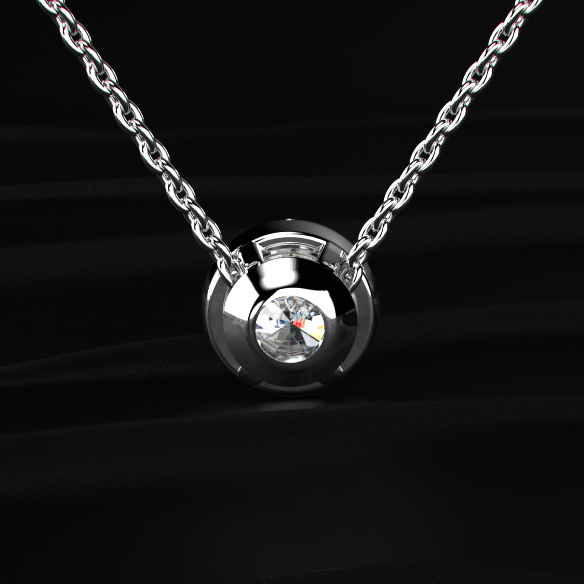 Round Solitaire Bezel Setting Pendant