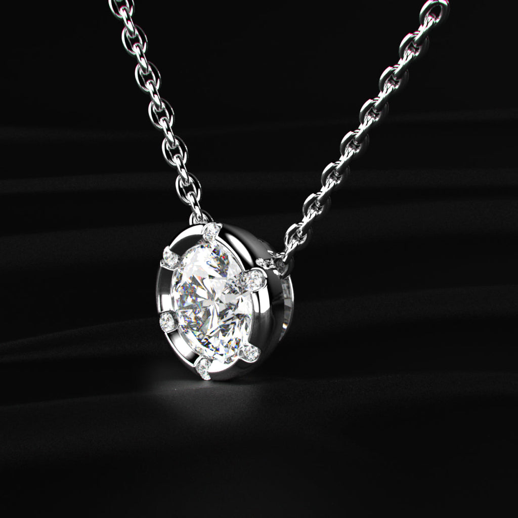 Round Solitaire Bezel Setting Pendant