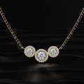 3 Stone Diamond Halo Mangalsutra