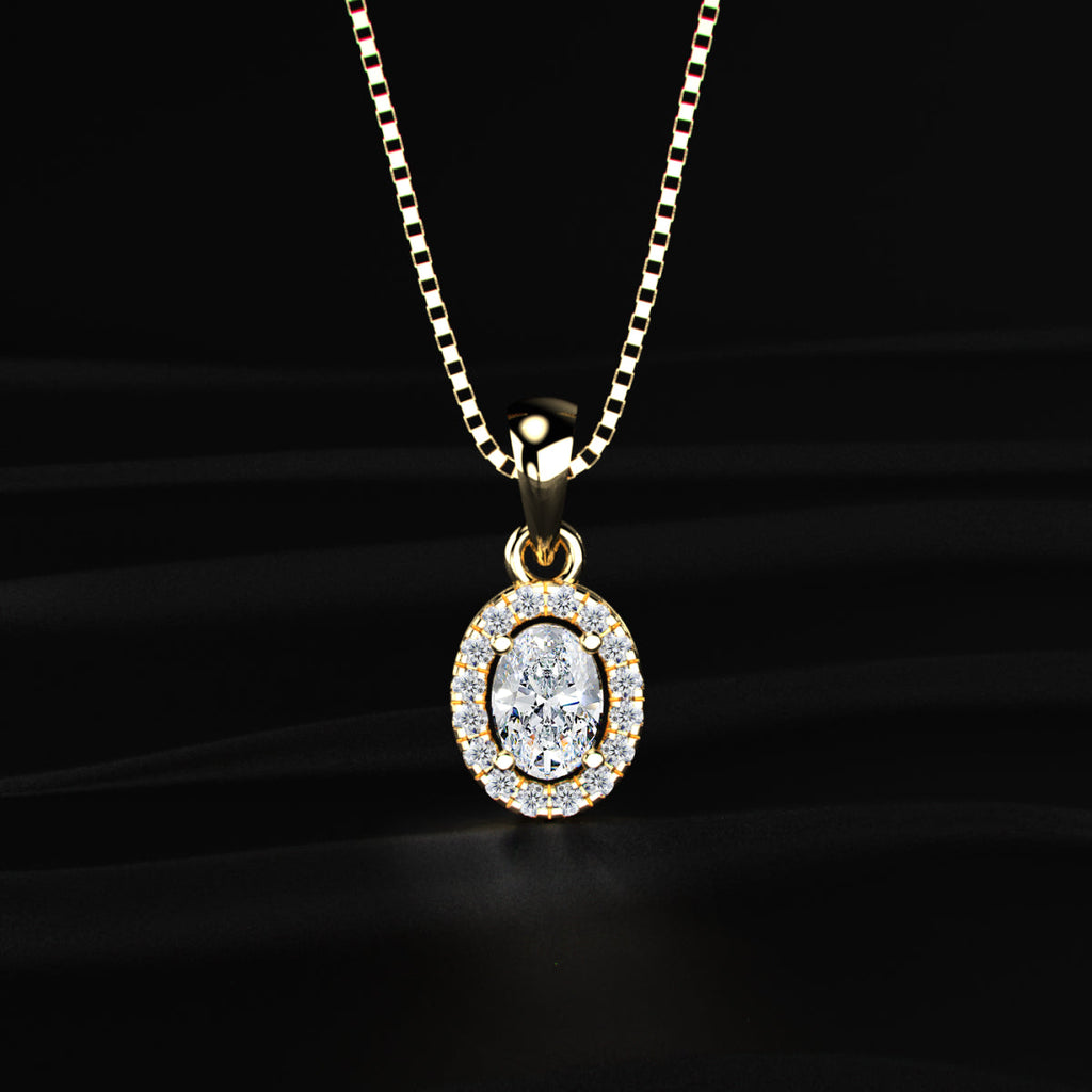 Oval Halo Pendant