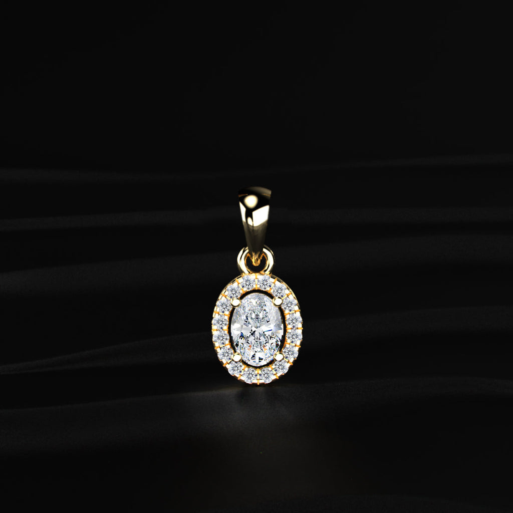Oval Halo Pendant