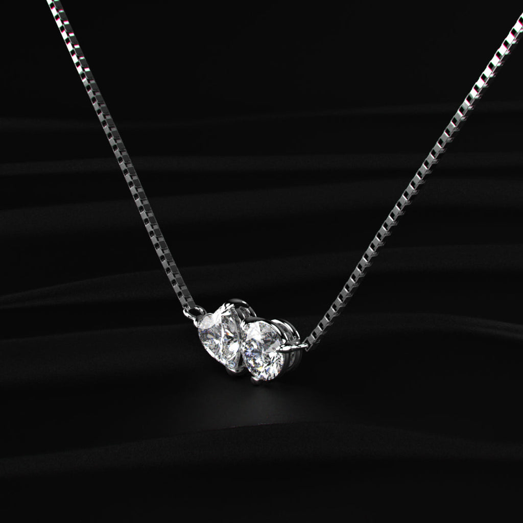 Toi Et Moi Heart and Round Necklace