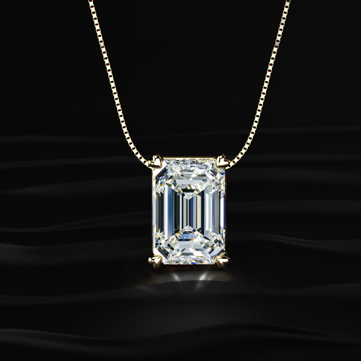 12 Carat Emerald Cut Solitaire Pendant