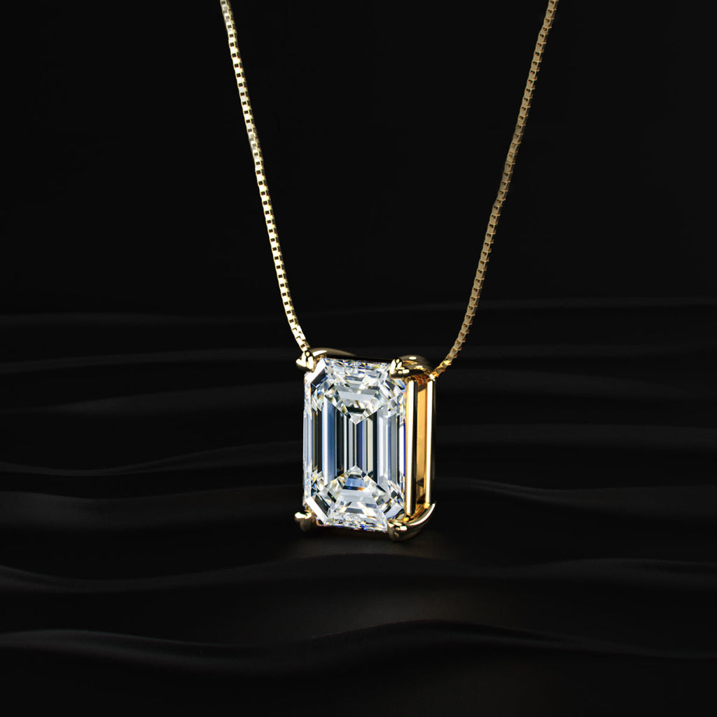 12 Carat Emerald Cut Solitaire Pendant
