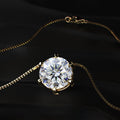 5Ct Round Solitaire Diamond Pendant With Hidden Halo