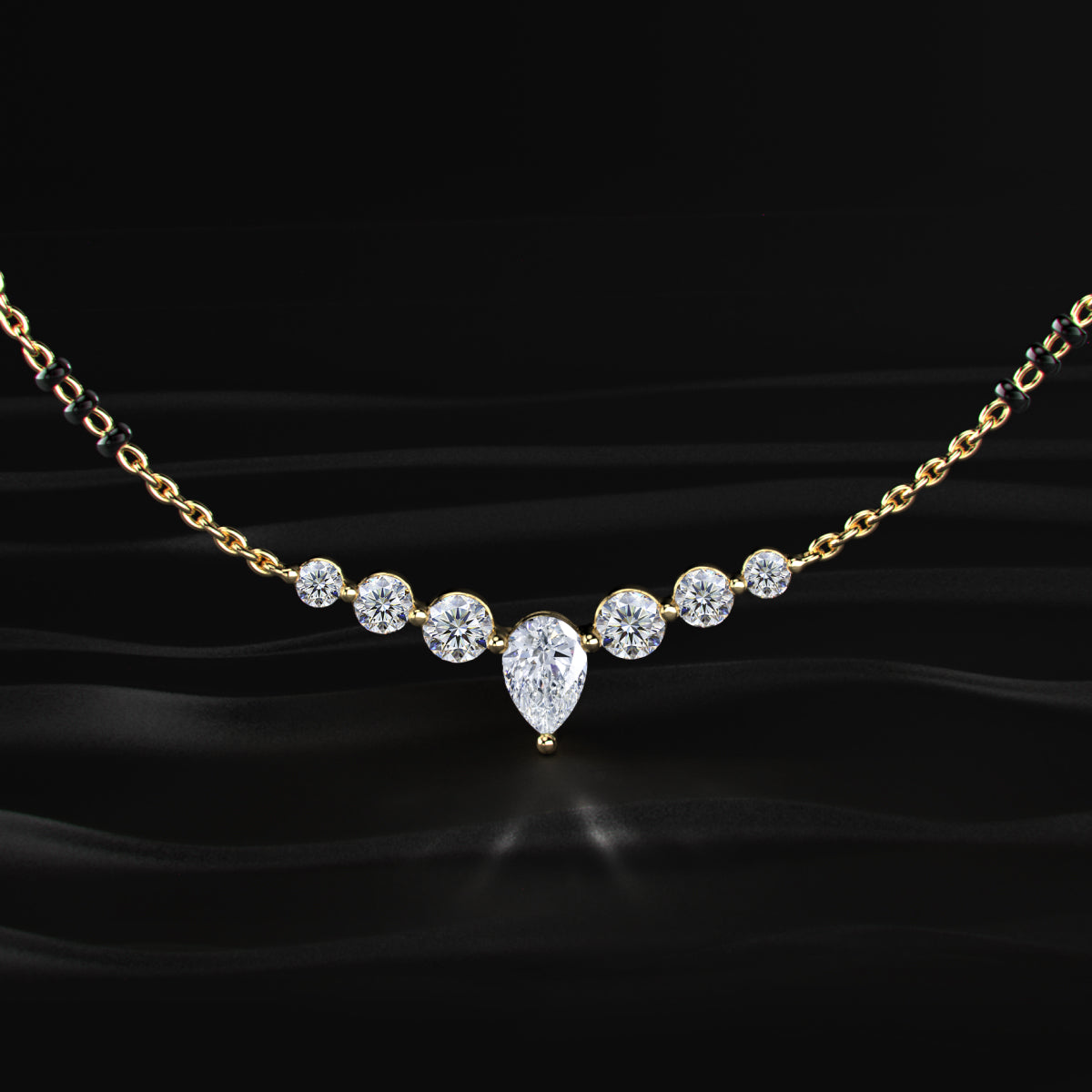 Seven Stone Pendant Mangalsutra