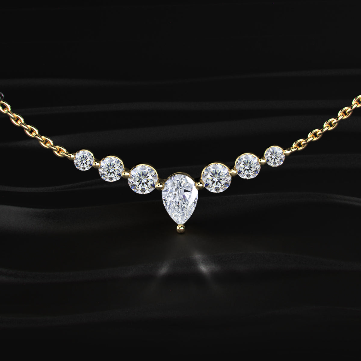 Seven Stone Pendant Mangalsutra