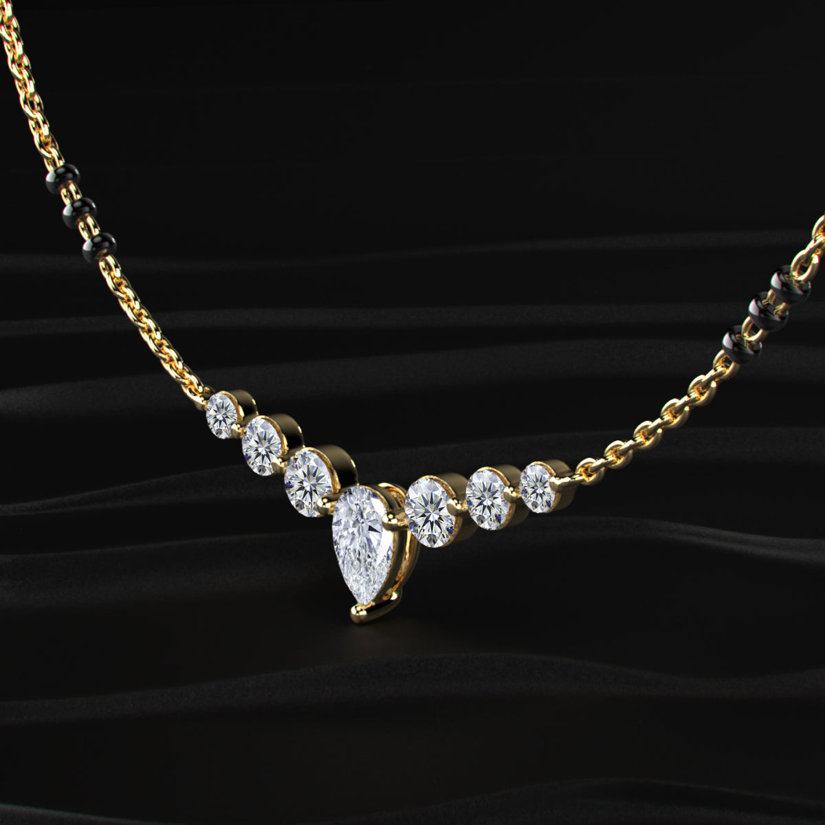 Seven Stone Pendant Mangalsutra