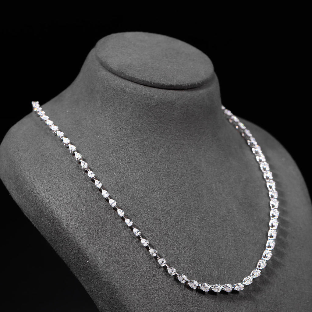 Pear Diamond Tennis Necklace