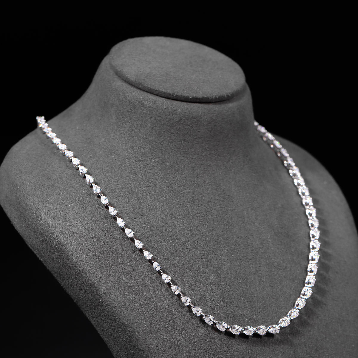 Pear Diamond Tennis Necklace