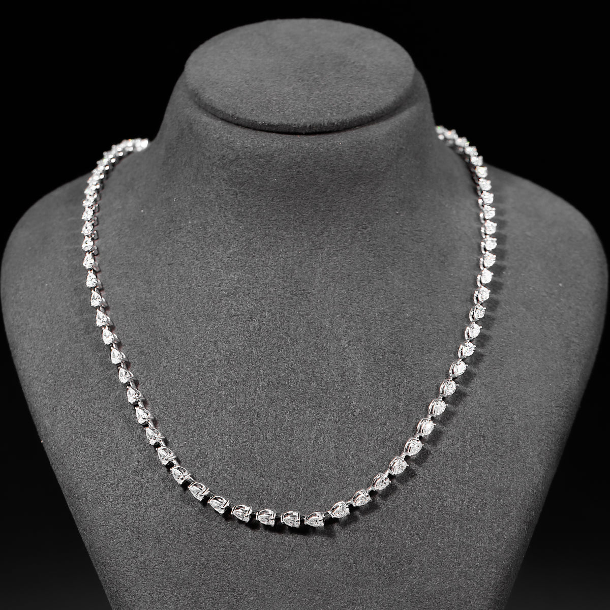 Pear Diamond Tennis Necklace