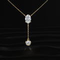 Dual Drop Diamond Y Shaped Necklace