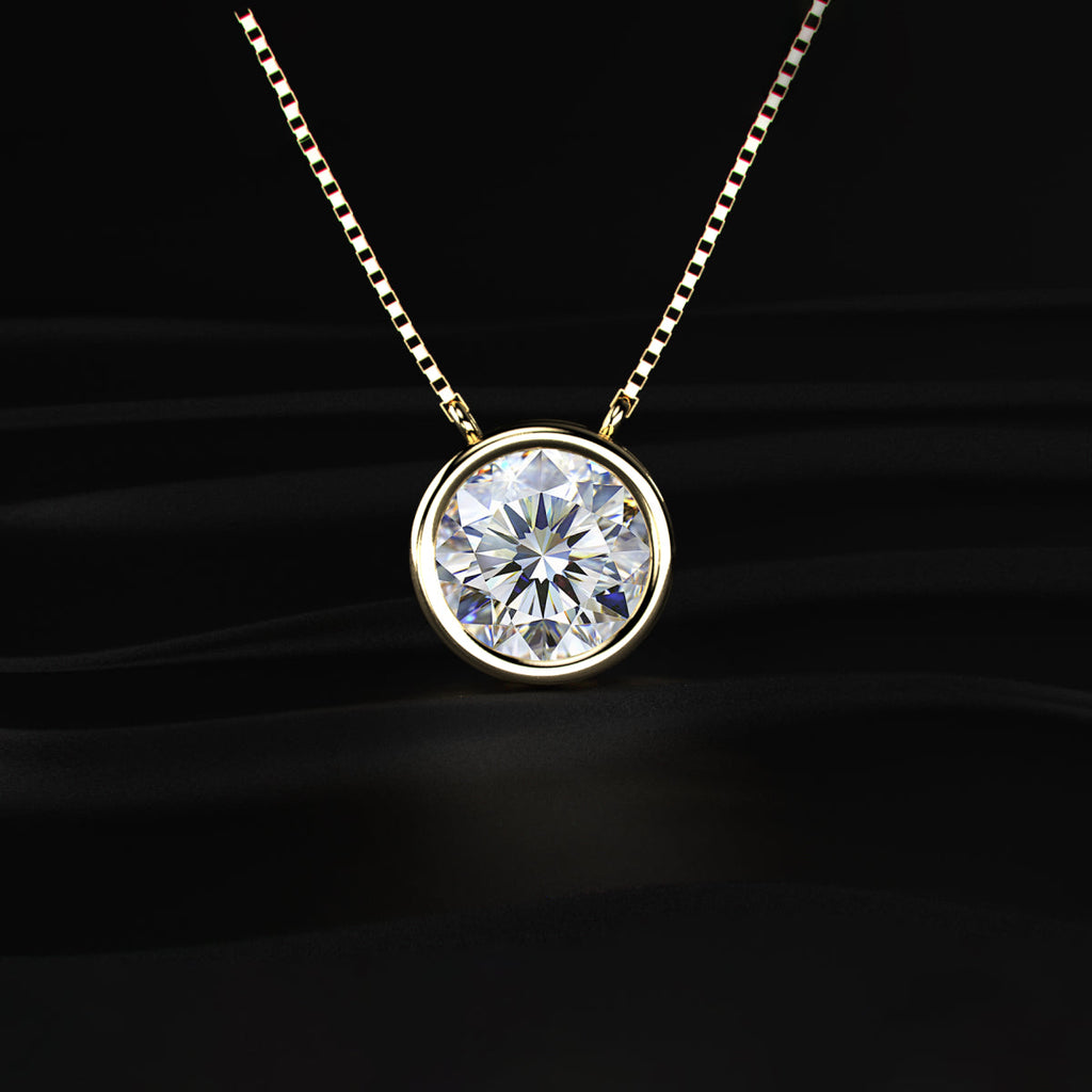 Round Solitaire Bezel Necklace