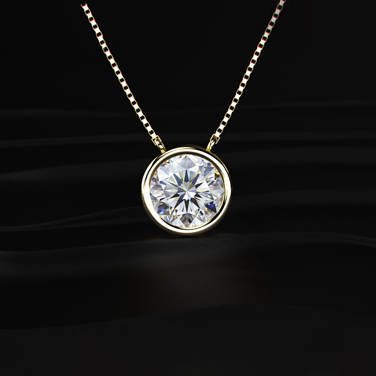 Round Solitaire Bezel Necklace