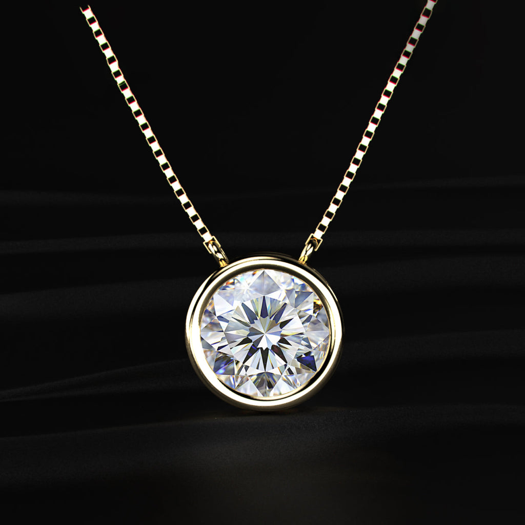 Round Solitaire Bezel Necklace