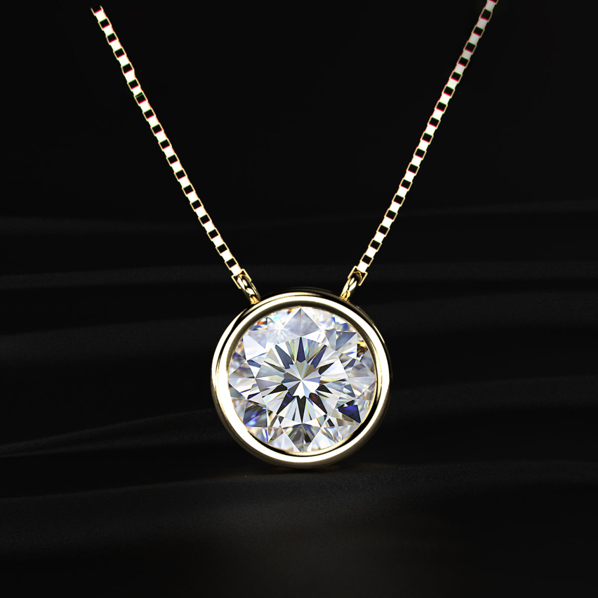 Round Solitaire Bezel Necklace