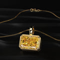 Yellow Radiant Cut Solitaire Bezel Pendant