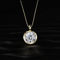 Round Solitaire Bezel Pendant With Hidden Halo