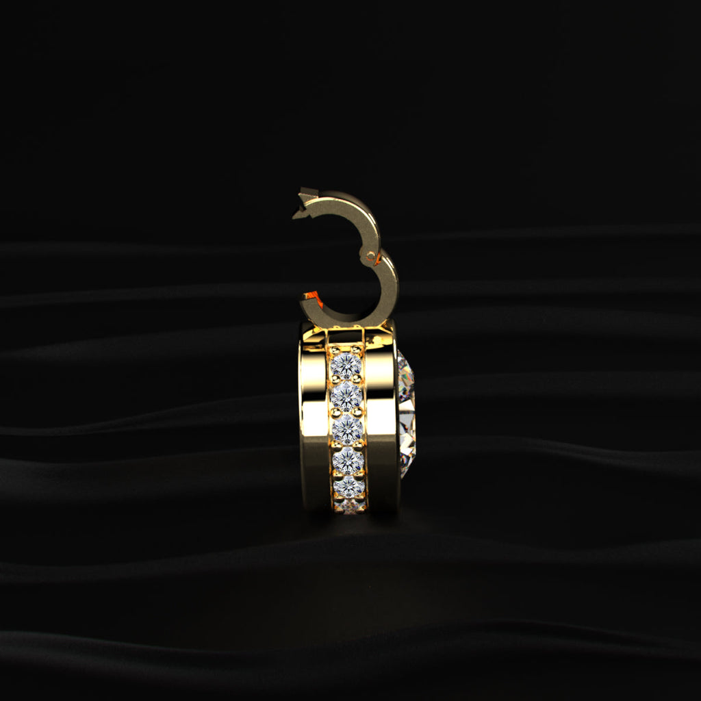 Round Solitaire Bezel Pendant With Hidden Halo