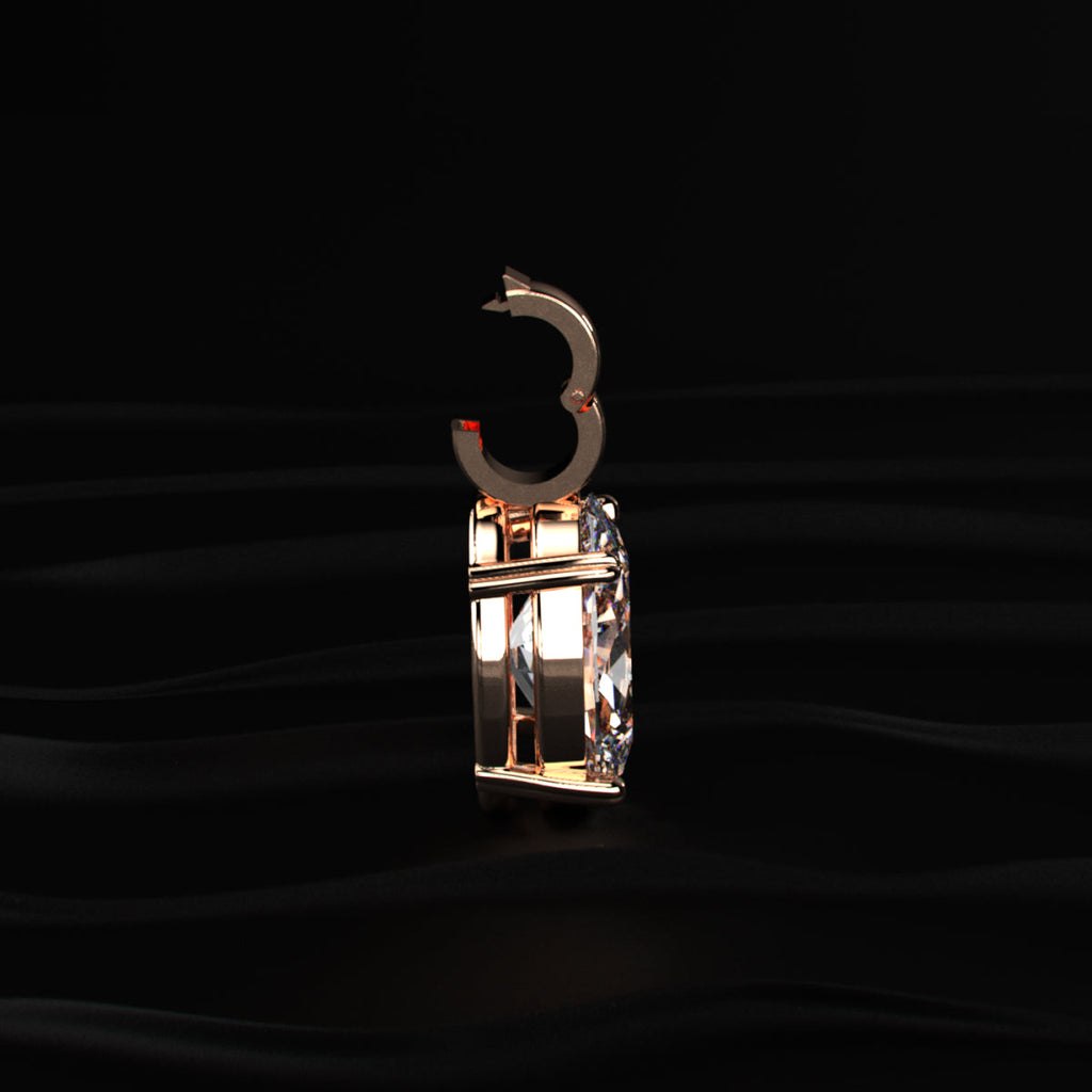 Oval Diamond Solitaire Pendant