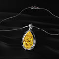 Yellow Pear Lab Diamond Bezel Solitaire Pendant